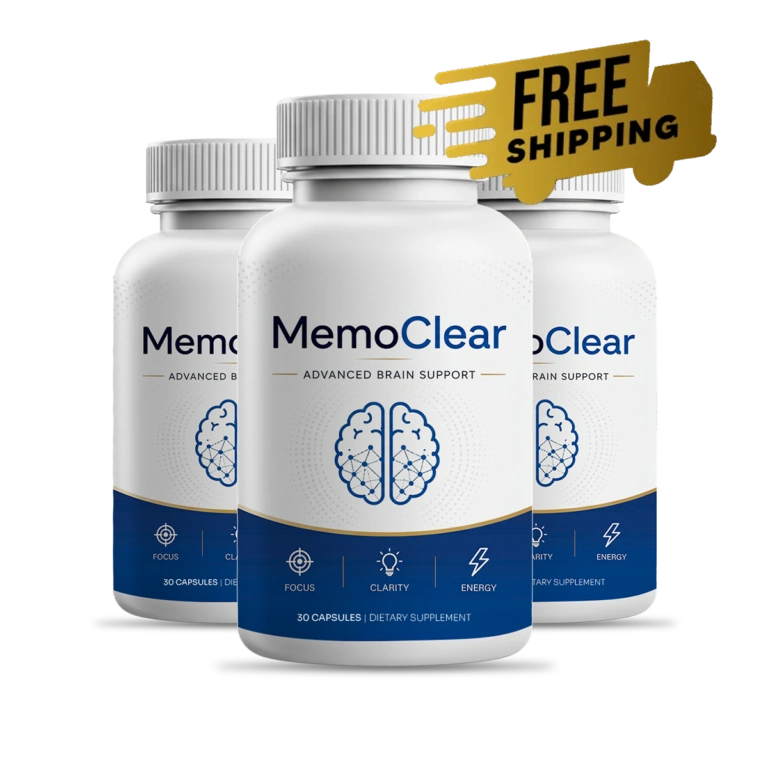 MemoClear 3-bottle pack — 90-day brain support supply with free US shipping